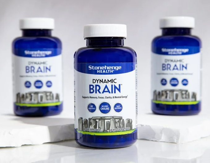 dynamic brain supplements on marble slab