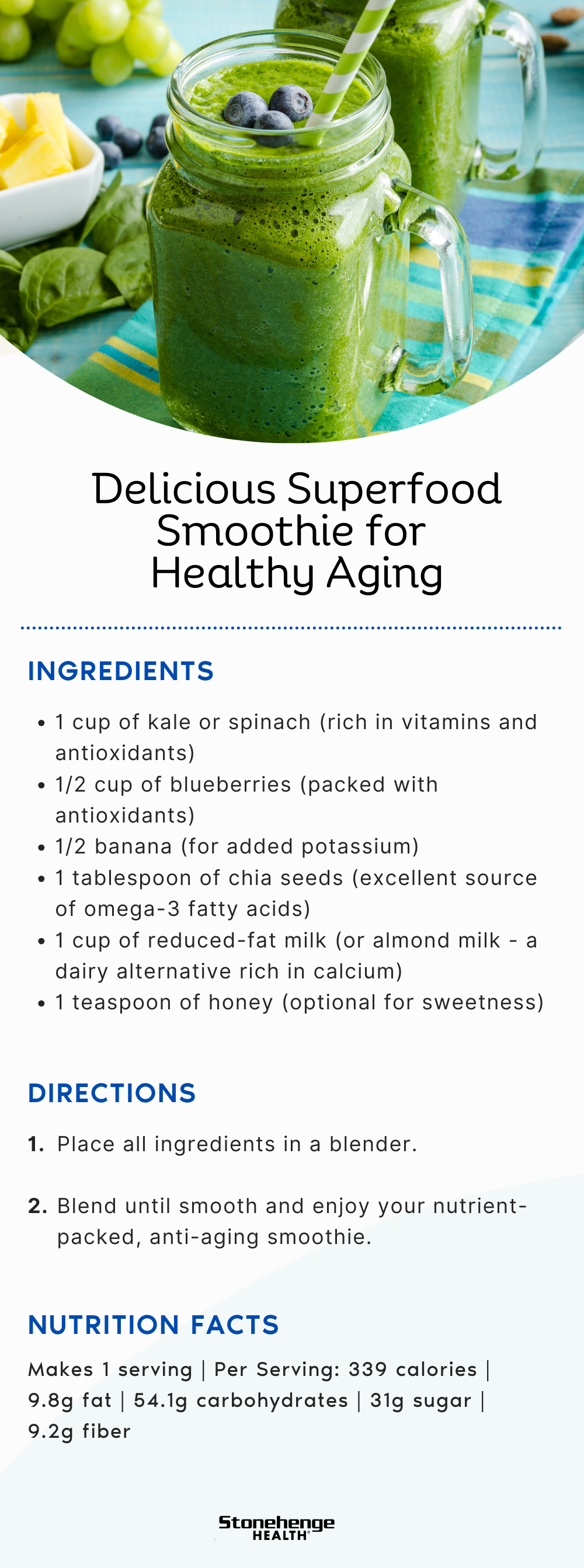 Delicious Superfood Smoothie for Healthy Aging recipe