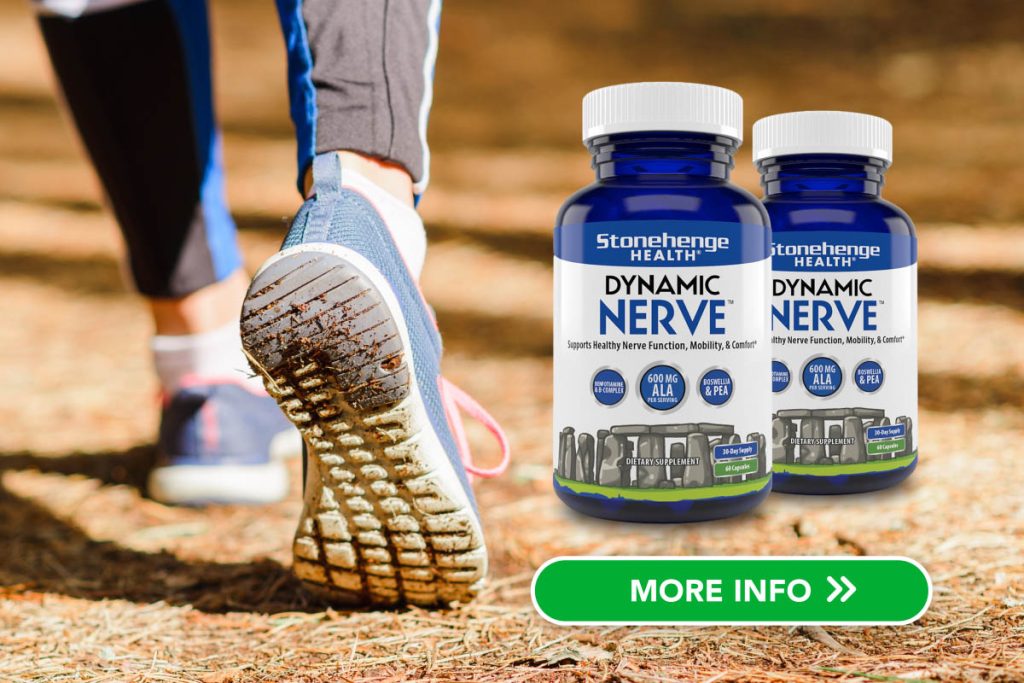Dynamic Nerve supplement with a background of someone walking