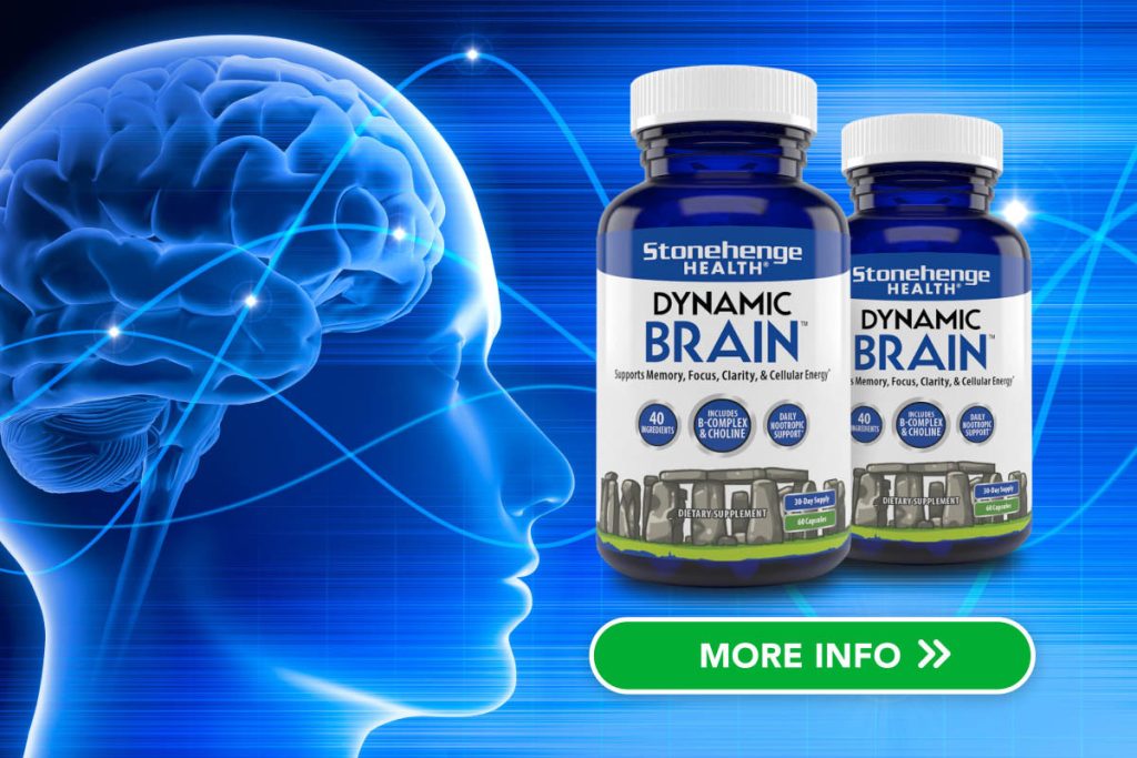 Stonehenge Health Dynamic Brain on a blue brain wave background