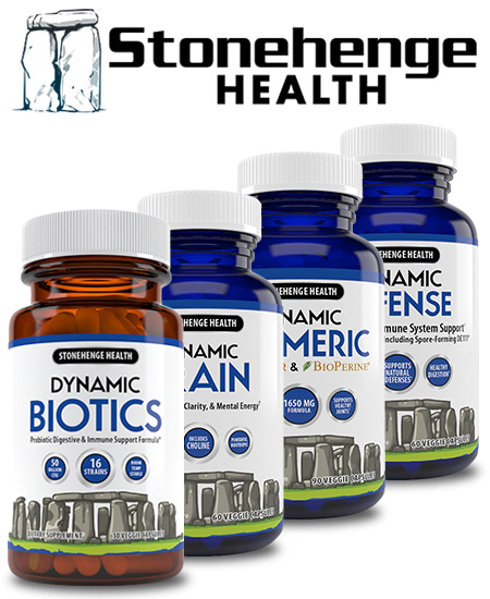 Stonehenge Health Logo and Products